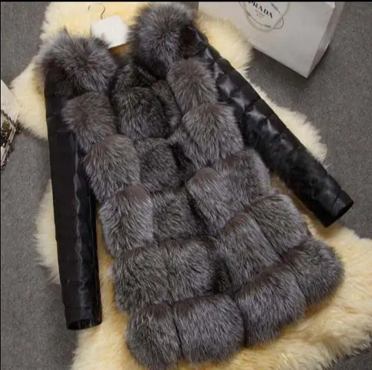 2019 Winter Women's Faux Fur Jacket Artificial Overcoat Furry Coat Femme Plus Size Fluffy Fake Outwear Z322 | Женская одежда