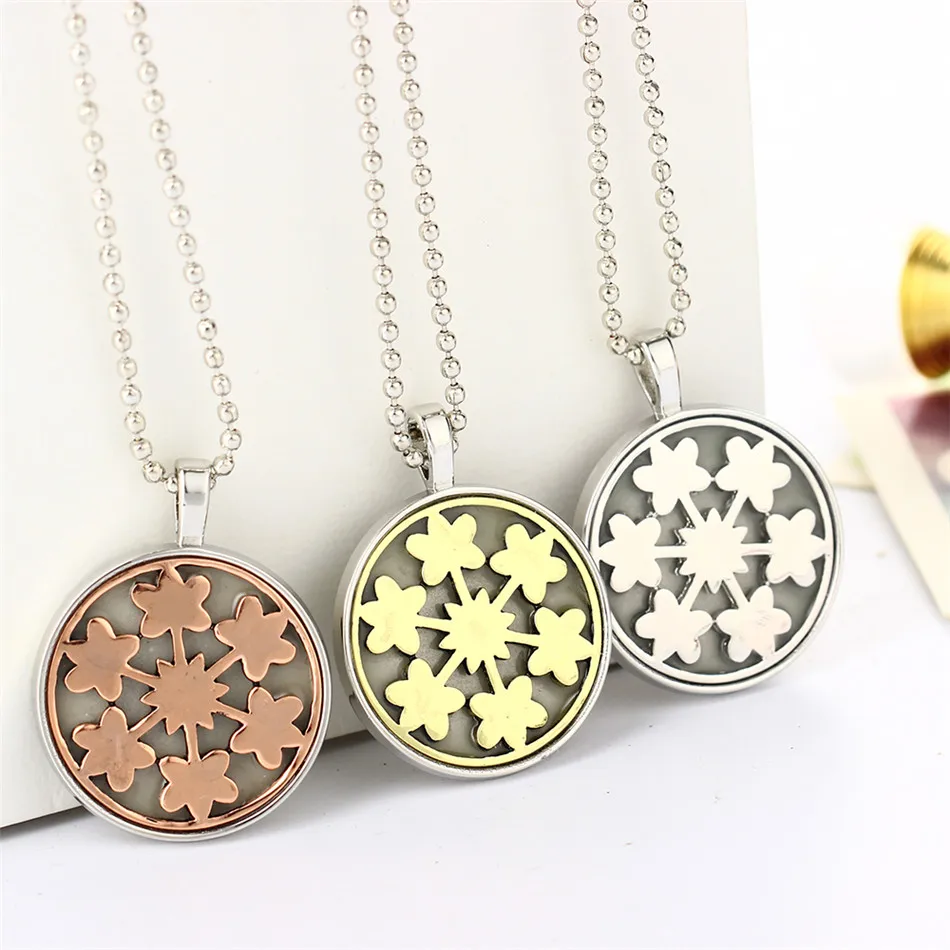 Мода свечение в Драк Снежинка Подвески и колье длинное ожерелье цепь для женщин