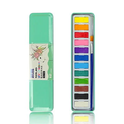 12COLORS-SET Твердый акварель в порошке гуашь краски набор с пигментом комплект, принадлежности для живописи для детей краски ing посуда 12 цветов краски ing материалы - Цвет: 12COLORS-SET
