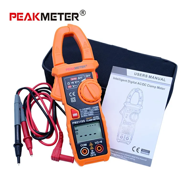 

PEAKMETER Portable Smart AC/DC Clamp Meter Multimeter AC Current Voltage Resistance Continuity Measurement Tester with NCV