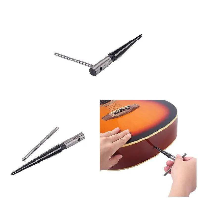 5-16mm Bridge Pin Hole Hand Held Reamer T Handle Tapered 6 Flute Chamfer Reaming Woodworker Cutting Tool Core Drill Bit