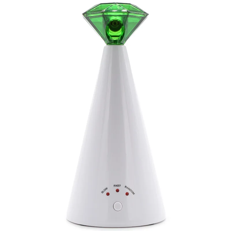 Green Алмазная Лазерная Игрушка для кошек электрическая игрушка для домашних животных в форме ромба Интерактивная кошка лазер регулируемая 3 скорости ПЭТ Лазерная указка(розовый/зеленый - Цвет: Green