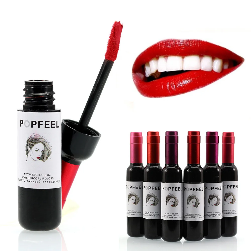 Модный симпатичный винный флакон привлекательный Матовый жидкий тинт для губ с