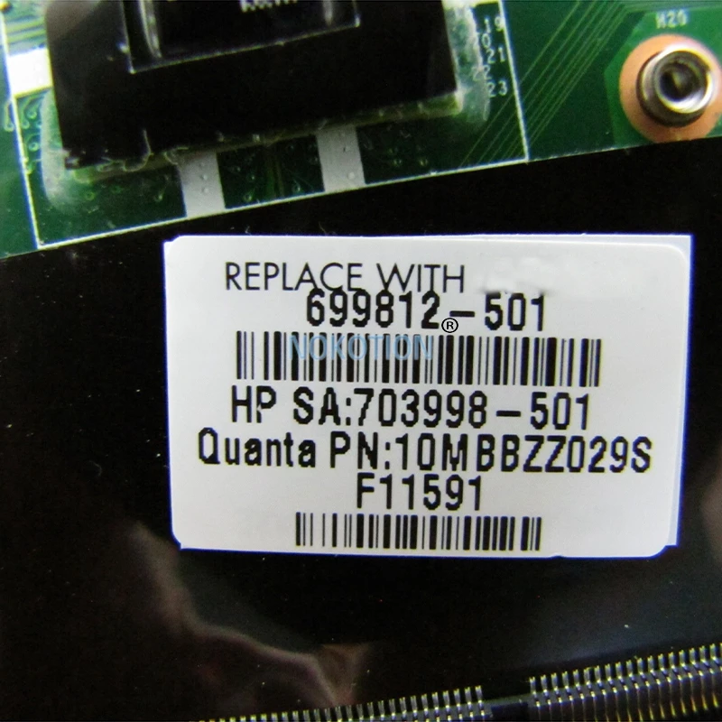 NOKOTION 699812 501 001 материнская плата для ноутбука HP Pavilion Sleekbook 14 B DDR3 DA0U52MB6E0 основная