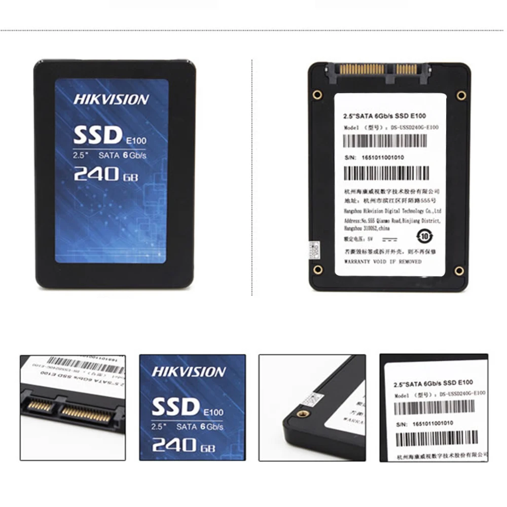 HIKVISION SSD SATA E100 128 ГБ 256 512 г 1 ТБ 1024 TLC 3D NAND super speed твердотельный жесткий диск HDD для