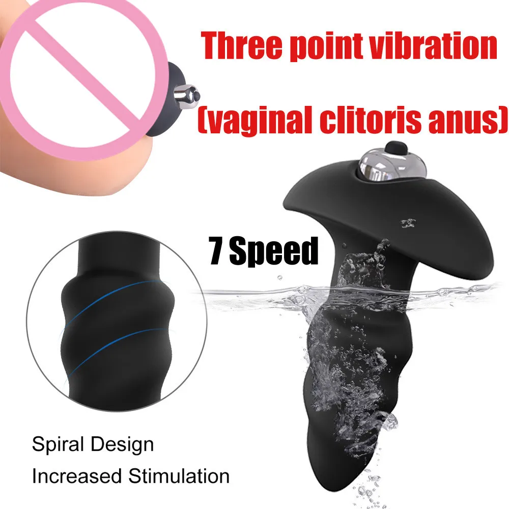 anal plug silicone sex toys waterproof Silicone 7 Frequency Vibrator G-point Adult Plug Anal Vibrators w502 |