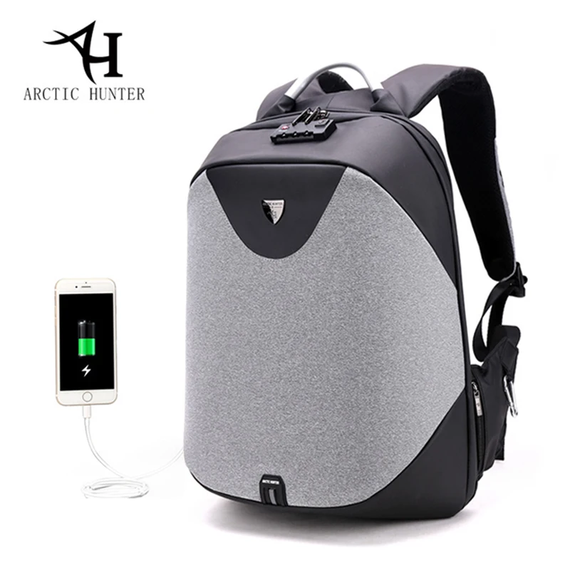 Рюкзак ARCTIC HUNTER мужской с USB зарядкой сумка для ноутбука замком от кражи школьный