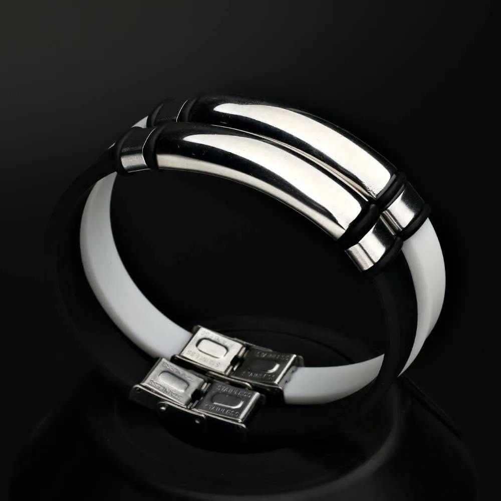 2019 модный роскошный резиновый силиконовый кожаный браслет мужской с застежкой