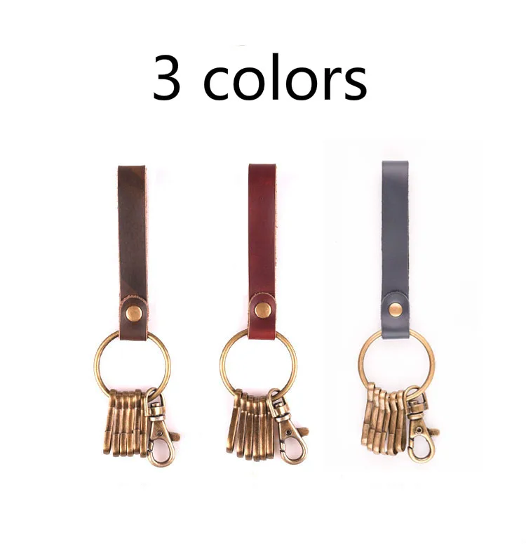 Кошелек для ключей ручной работы из коровьей кожи 3 шт. мешочек с брелоком