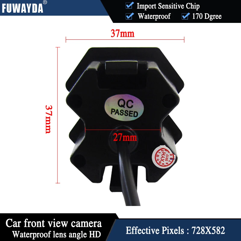 FUWAYDA Беспроводная Передняя боковая HD CCD камера для автомобиля с логотипом