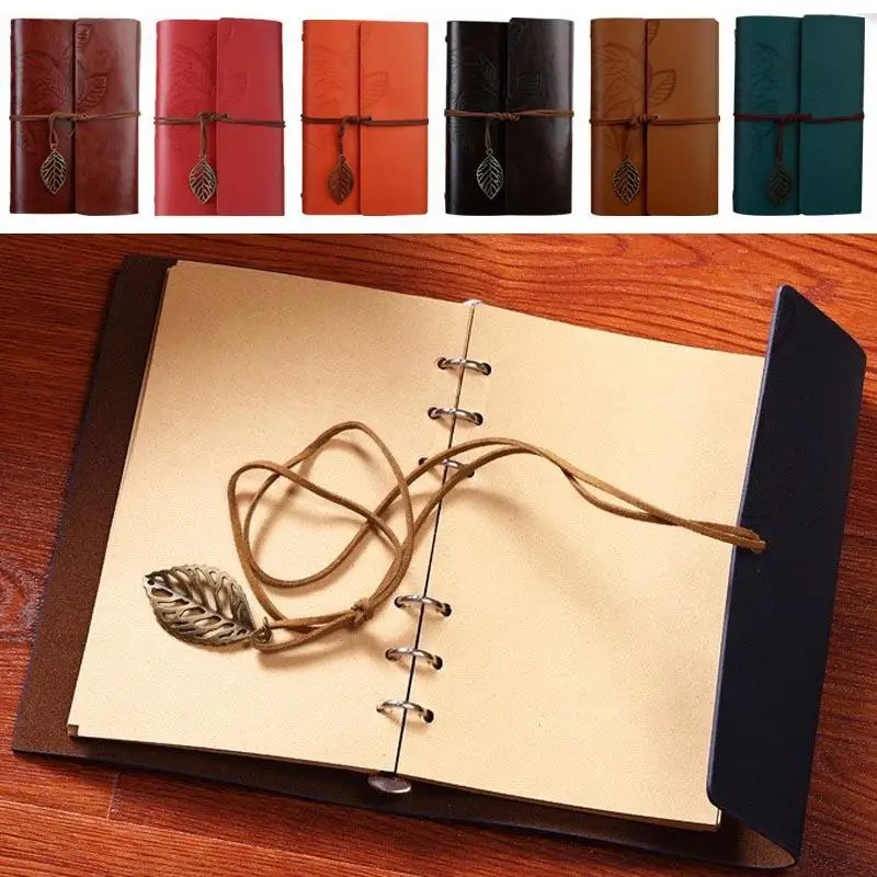 

Cobee Travelers Notebook Leaves Classic Vintage Notebook Portable Refillable Journal Travel PU Leather Note Book