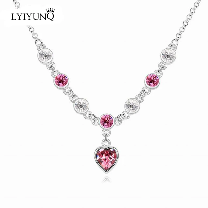 Женские ожерелья и подвески с кристаллами в виде сердца романтичные ювелирные