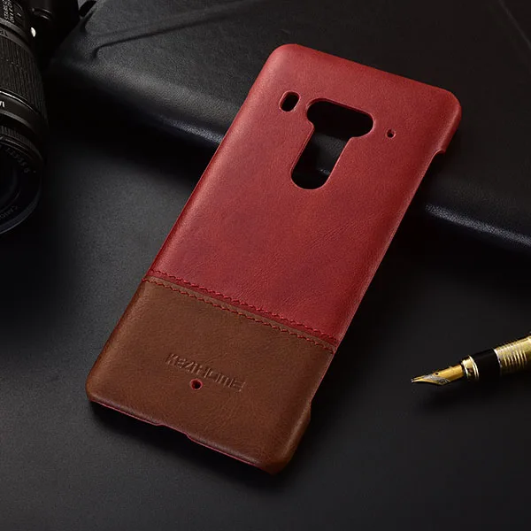 KEZiHOME чехол для Htc U12 плюс роскошный цвет из натуральной кожи жесткий задняя крышка для Htc U12 плюс чехлы для телефонов - Цвет: Красный