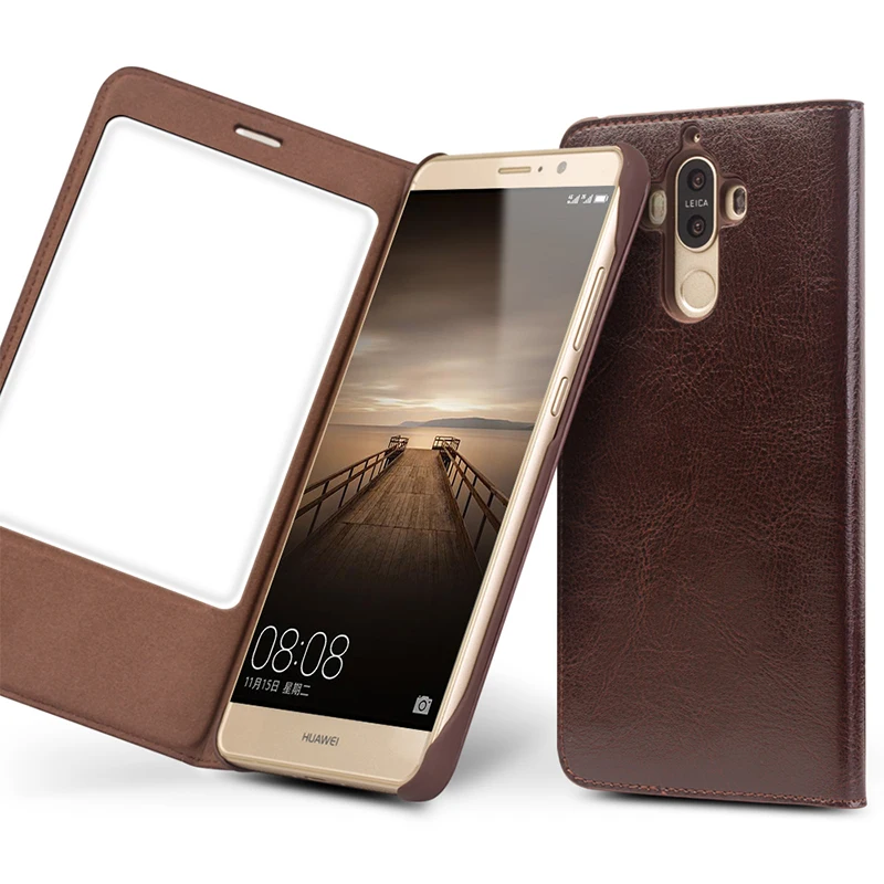 

Чехол-книжка QIALINO для Huawei Mate 9, натуральная кожа, с функцией сна и пробуждения