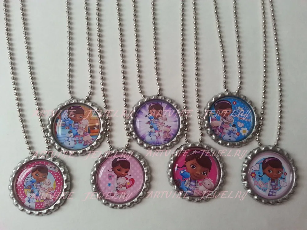 Набор из 14-Doc Mcstuffins тематическая крышка бутылки шаровая цепочка