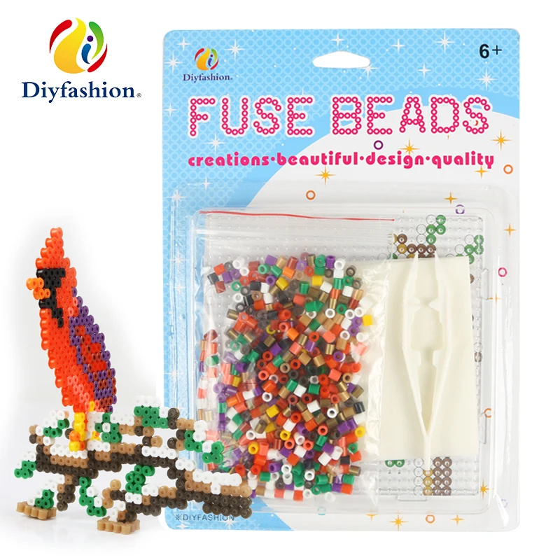 Горячая продажа 3D 5 мм птица форма мини-хама perler бусы железа бумаги и twezzer diy