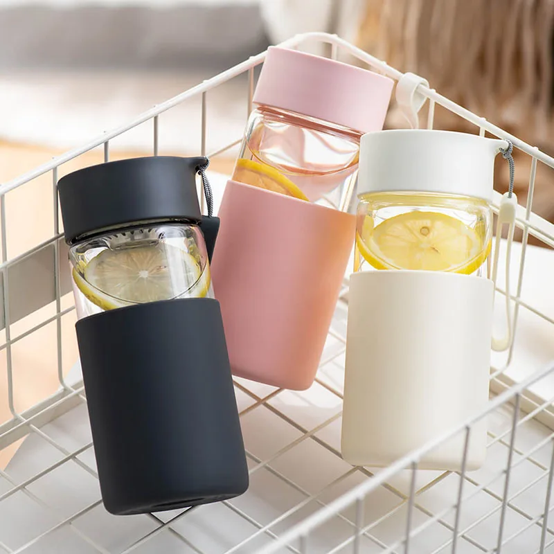 Xiaomi Fun Home стеклянная Хрустальная бутылка для воды спортивная защитная сумка 350 мл