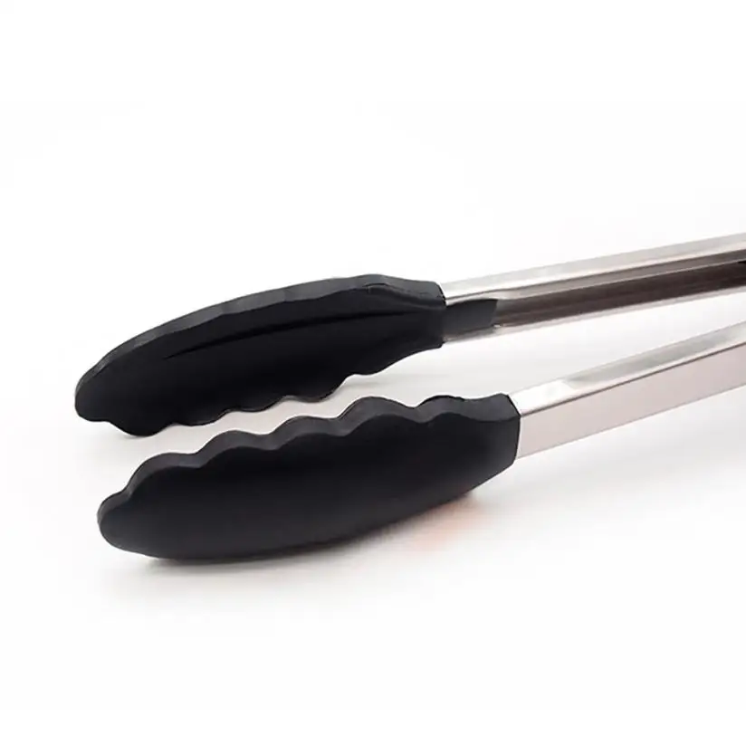 Силиконовые универсальные щипцы с резиновым наконечником и фиксирующим зажимом