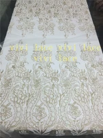 5yardsbag c01 cream ivory glued glitter sparkle african india mesh tulle fabric for weddingevening dress