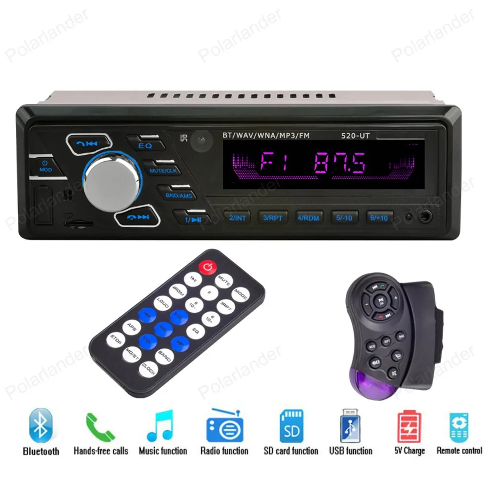 Авто 12 V автомобиль радио MP3 Bluetooth steeing колеса светодиодный Дисплей Аудио Стерео FM