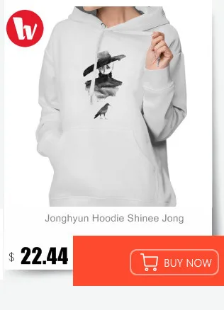 Jonghyun Толстовка Shinee Jonghyun-Crow Толстовки Простые с длинным рукавом толстовки женские хлопковые большие уличные одежда графический пуловер Толстовка
