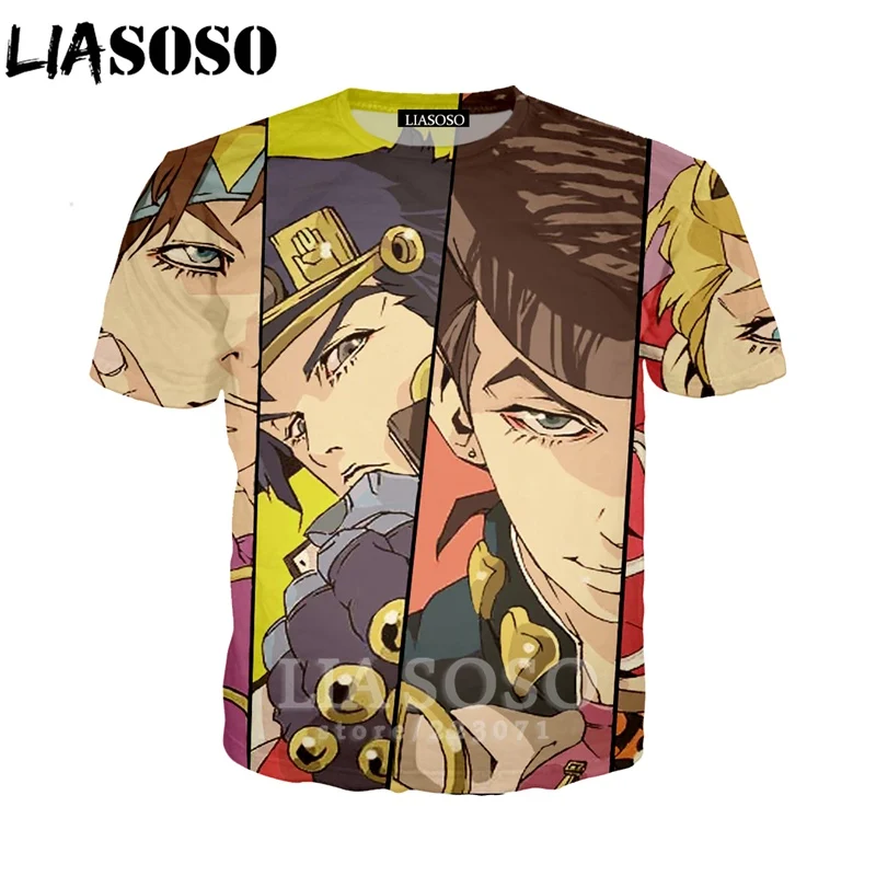 7 LIASOSO лето для мужчин женщин Kujo Jotaro Толстовка 3D принт аниме JoJo Необычные Приключения Футболка короткий рукав Топ пуловер B051-01 - Цвет: 7