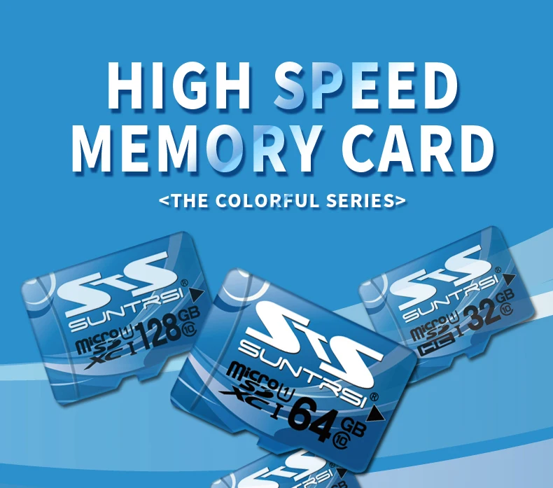 Suntrsi Micro SD карта 32 Гб Высокая скорость класс 10 16 Гб/64 ГБ реальная емкость 128 ГБ мини SD карта памяти TF карта для смартфона