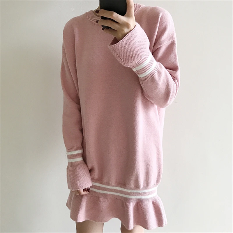 Зима Harajuku из кроличьей шерсти Для женщин платья 2018 корейский черный Kawaii