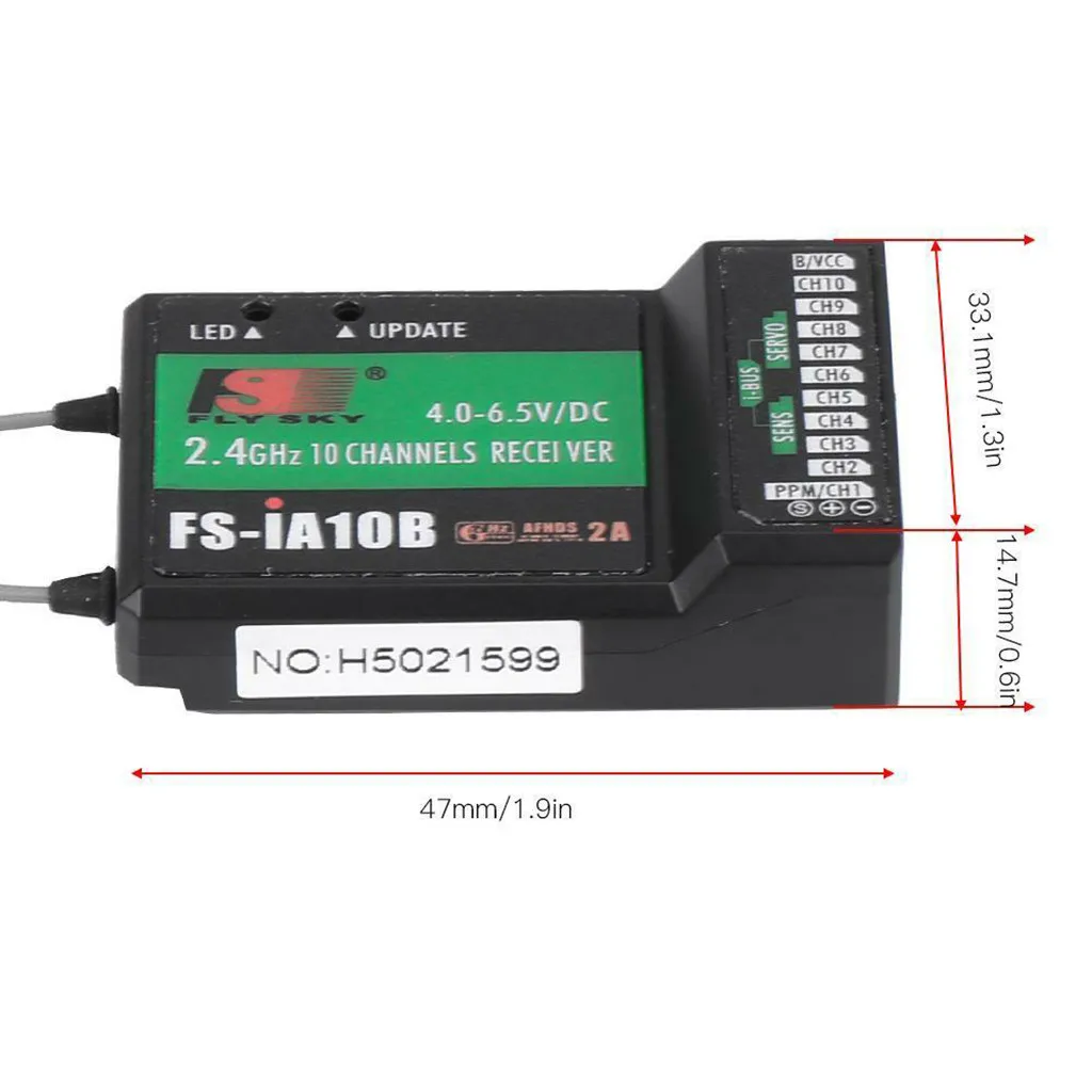Accessoires FS IA10B 2 4G 10CH приемник PPM выход с портом iBus для радиоуправляемых дронов