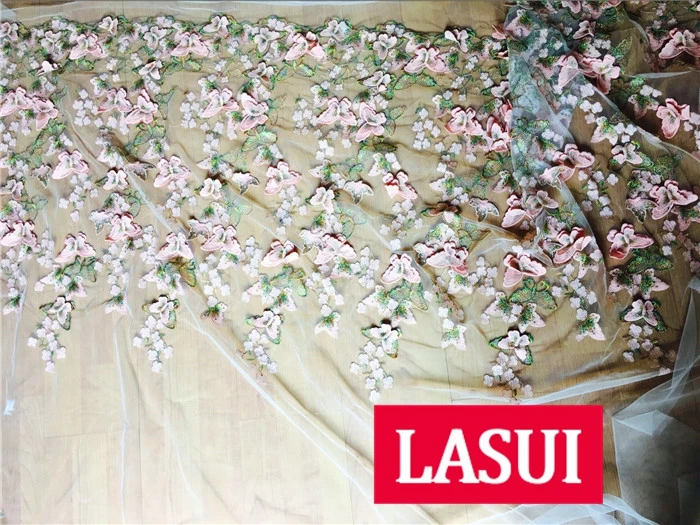 LASUI1y/1 лот 6 цветов изысканный 3d односторонняя бабочка вышивка ткань цветной золотой нитью красивый 4 цвета diy платье X0282