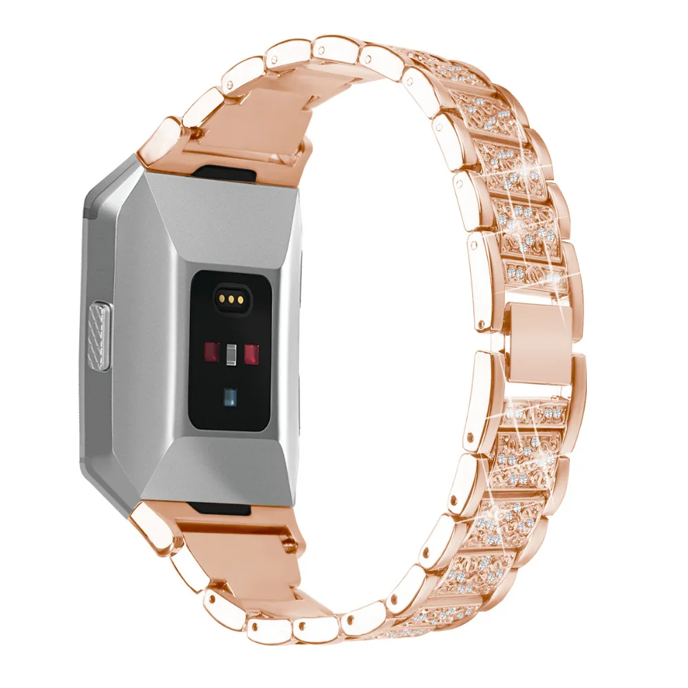 Metal Bands for Fitbit Ionic Replacement Band stainless steel with Rhinestone Bling Adjustable Bracelet | Электроника