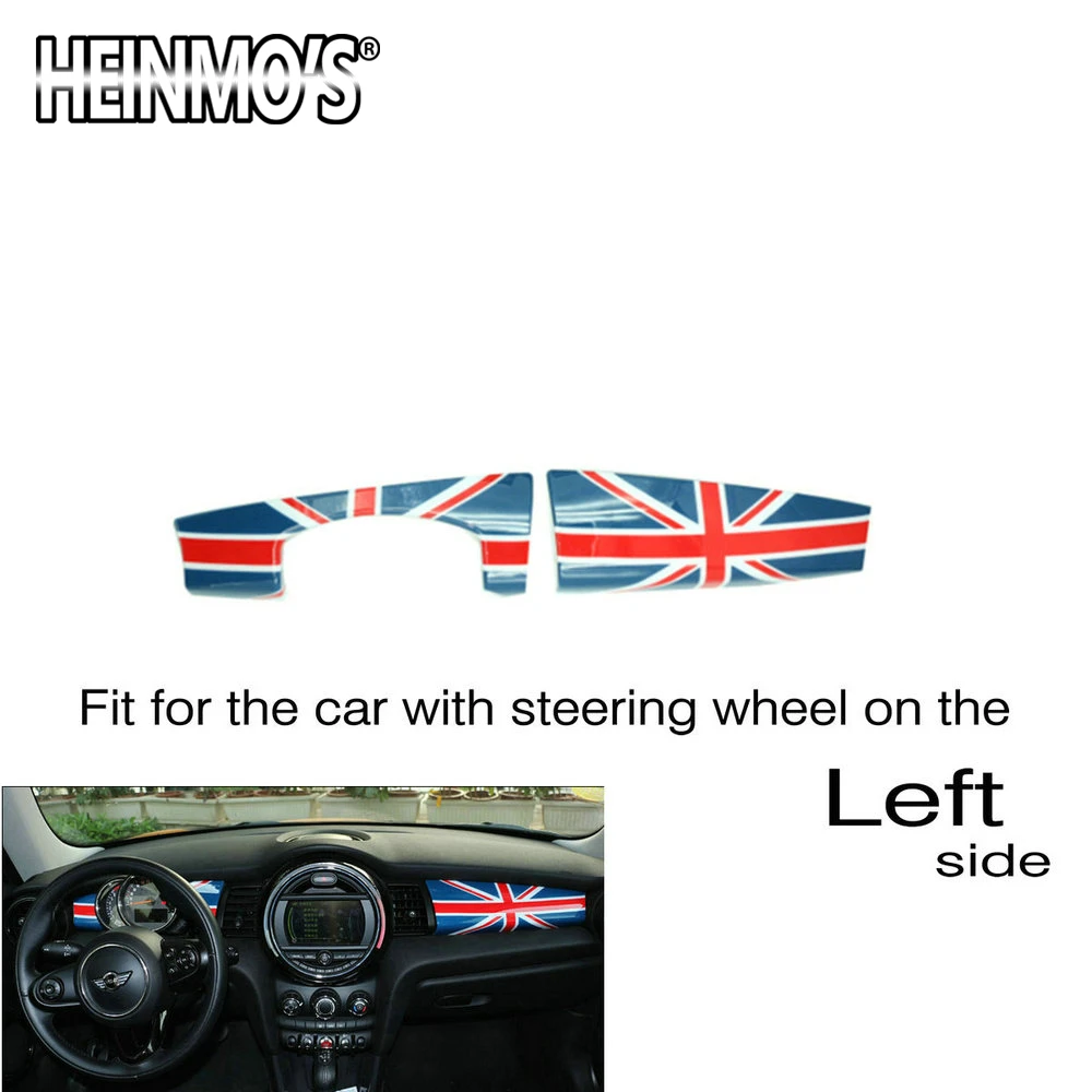 Left Red Union Jack Для MINI Cooper F56 F55, автомобильный Стайлинг, приборная панель, коробка для инструментов, декоративная наклейка, наклейки, Обложка для MINI F56, аксессуары - Название цвета: Left Red Union Jack
