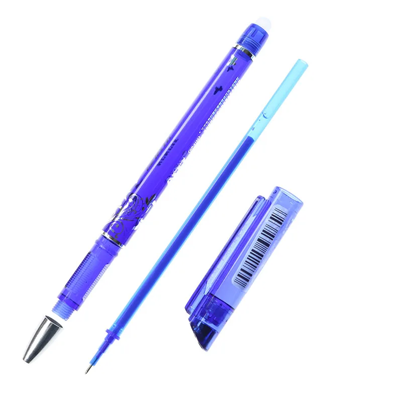10pcs Business Office Transparent Friction Grind Magic Erasable Pen Plastic Pen 0.5mm Refill Child Student Stationery