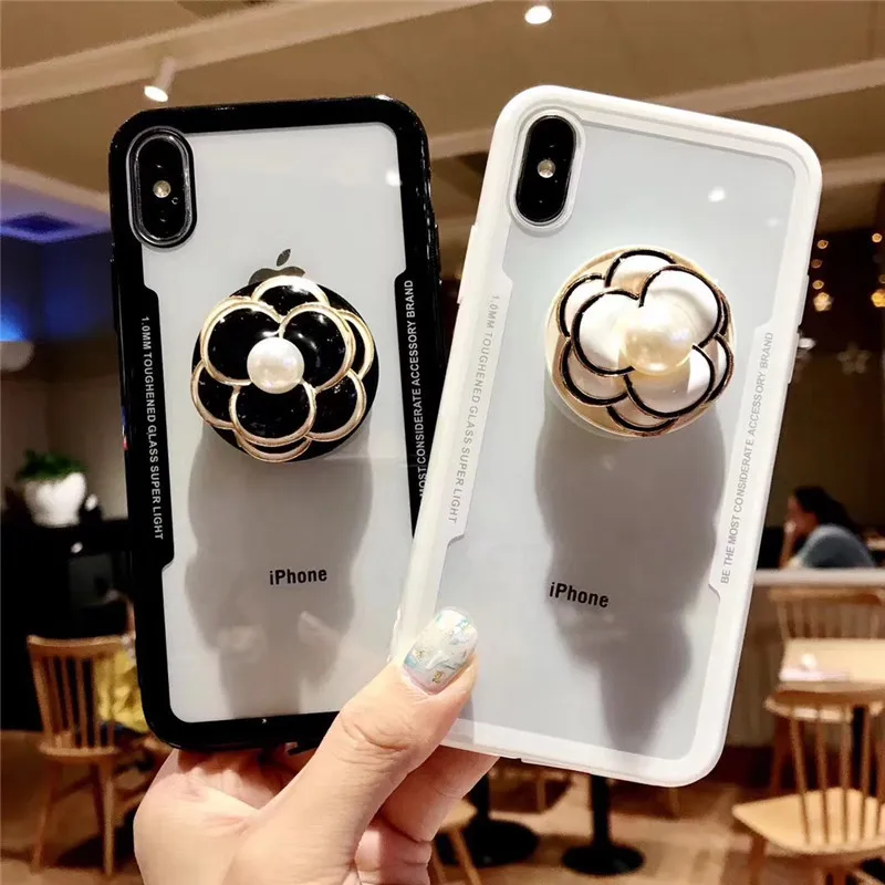 SYCASE новые роскошные кольца с камелиями прозрачная акриловая задняя чехол для iPhone