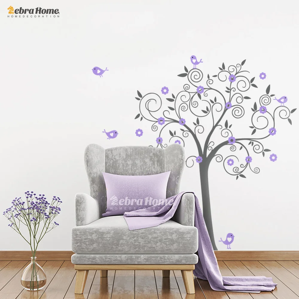 

Birds Flowers Art Vinyl Tree Wall Stickers For Kids Room Home Decor DIY Child Wall Christmas Decals Nursery Baby Room Decoration