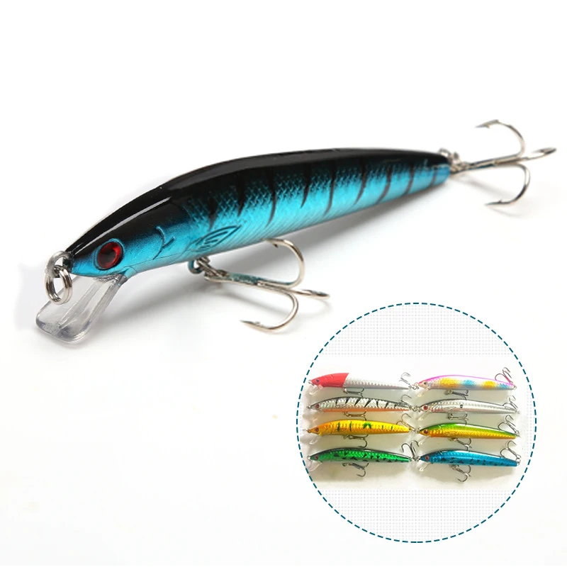 DONQL Minnow жесткая приманка для рыбалки 10 см 7 5 г с тройными крючками 3D глаза Воблер