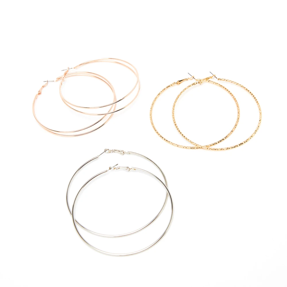 3 шт. модные большие серьги в виде звеньев женская бижутерия 2019 Za подарочные