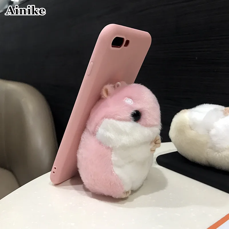 Ainike милый хомяк Мягкий ТПУ чехол для телефона samsung Galaxy S6 S7edge S9Plus Note10 A20 A8S A51 J8 A750 3D мультяшная игрушка кукла чехол