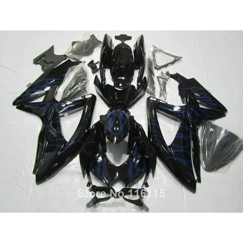 Высококачественный обтекатель комплект для SUZUKI K8 K9 GSX R600/700 2008 2009 2010 Синий Пламя
