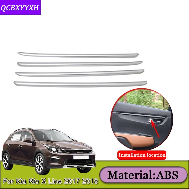 Наклейки из АБС-пластика для стайлинга автомобилей Kia Rio X Line KX Cross 2017 2018 полоса