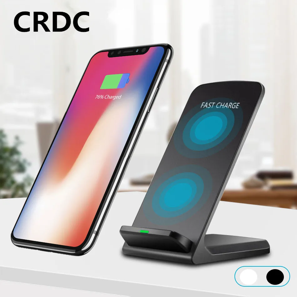 Беспроводное зарядное устройство CRDC 10 Вт Qi для iPhone X/XS Max XR 8 Plus быстрая