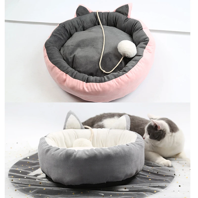 Гнездо Зимние теплые плюшевые котята поставки круглый питомники кошачьими