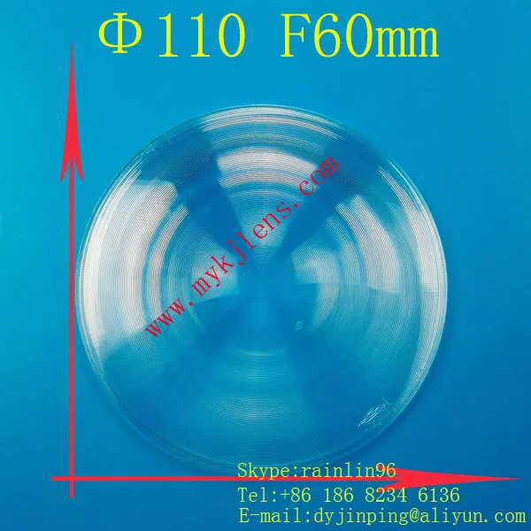 Diameter 110 mm Focal length 60mm Fresnel Lens DIY TV Projector solar concentrator Lens Free shipping