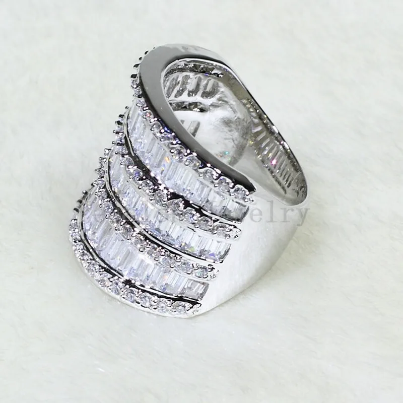 Vecalon Luxury Women Valuable Jewelry ring AAAAA Zircon Cz 925 Sterling Silver Engagement wedding Band rings for women Gift | Украшения и