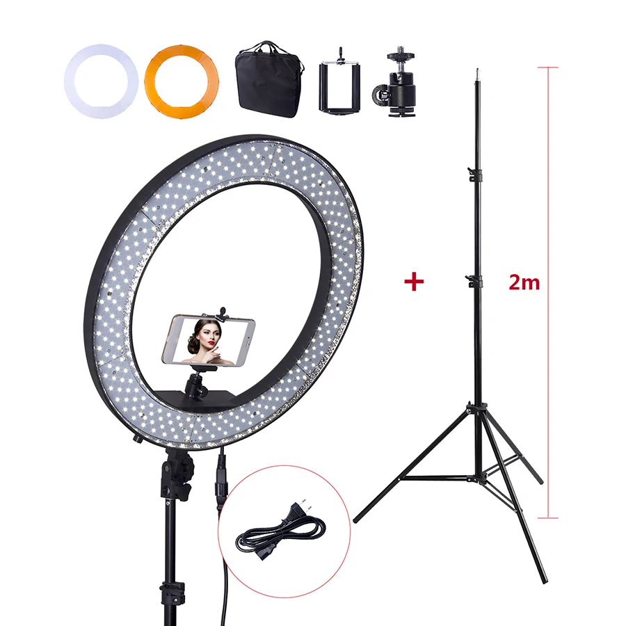 MAMEN 55W Dimmable 240 светодиодные кольца свет 5500K телефон видео красота свет фотография макияж светодиодный свет с вилкой EU/US/UK