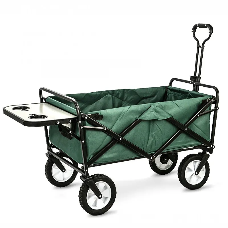 a9 Upgrade Household Portable Shopping Cart with Table, Steel Frame Outdoor Camping Cart, Folding Utility Wagon with Side Table - Цвет: a9