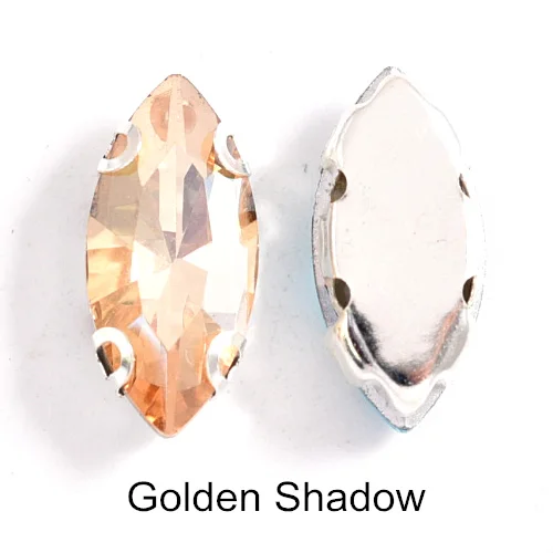 Golden Shadow 5 размеров, прозрачные стразы для глаз лошади, пришивные стразы с когтями, Стразы для одежды, украшения B0833 - Цвет: Golden Shadow