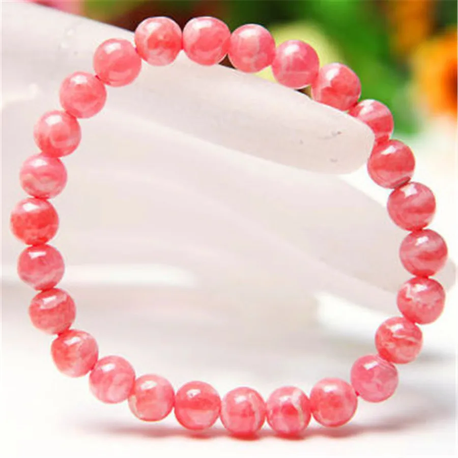 

Genuine Natural Rose Rhodochrosite Red Argentina Round Beads Woman Gemstone Bracelet 6mm 7mm 8mm 9mm New AAAAA