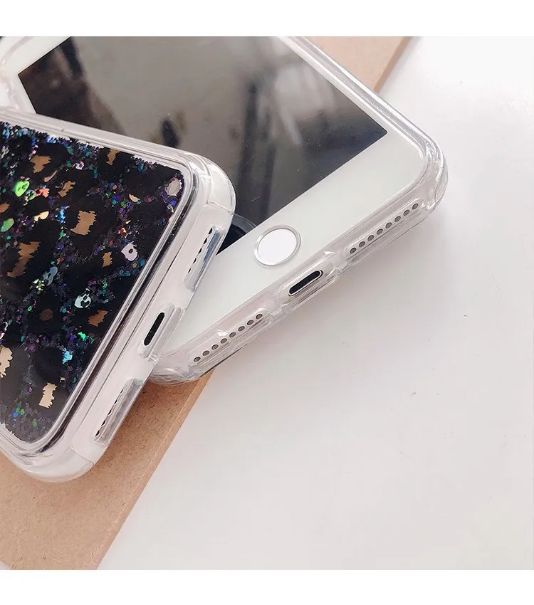 Luxury Floral Leopard Phone Case Glitter Liquid Quicksand for Iphone Xs Max Xr 7plus 8 6s X Clear Tpu Back Cover | Мобильные