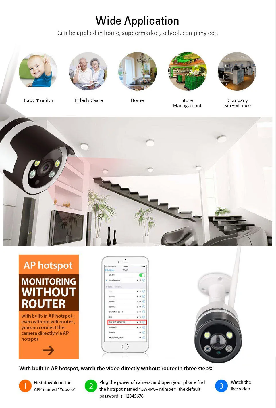 1080P CCTV камера 720P Wifi камера безопасности камера видеонаблюдения Двухсторонняя Аудио Цветная камера ночного видения наружная цилиндрическая камера